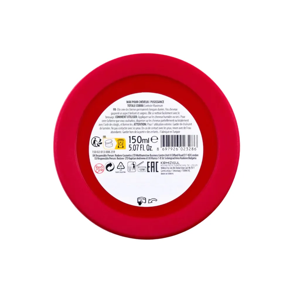 Red One Hair Styling Aqua Hair Gel Wax Cobra 150ml - 3